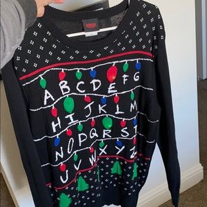 Stranger Things Christmas Ugly Sweater w/lights XL
